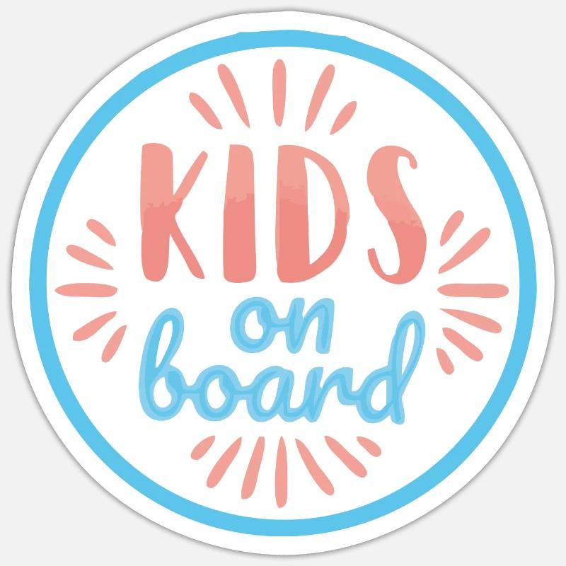 Kids on board - Sticker taille S (10 x 10 cm) - blanc mat