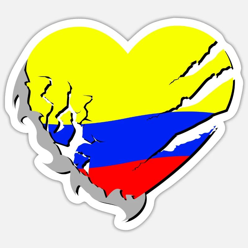 Colombie - Sticker taille S (10 x 10 cm) - blanc mat