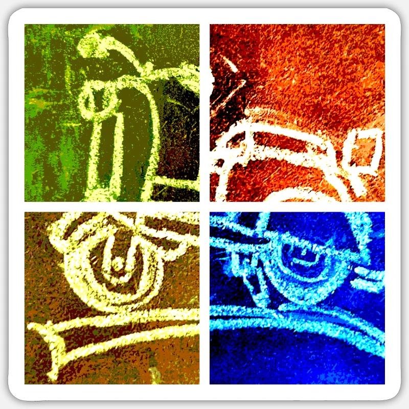 Comic Roller Collage 003 - Sticker Größe S (10 x 10 cm) - Mattweiß