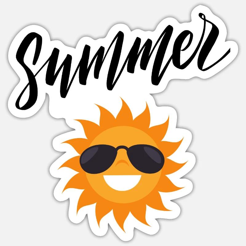 Summer - Sticker taille S (10 x 10 cm) - blanc mat
