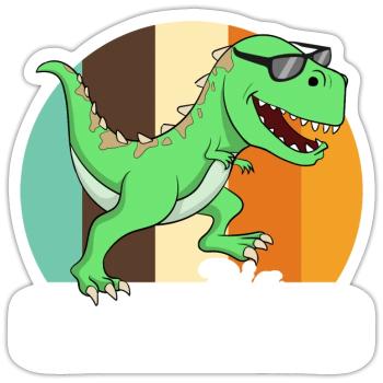 Big Brothersaurus Retro Dinosaur Brother Dino - Sticker size S (10 x 10 cm) - white matte - Front