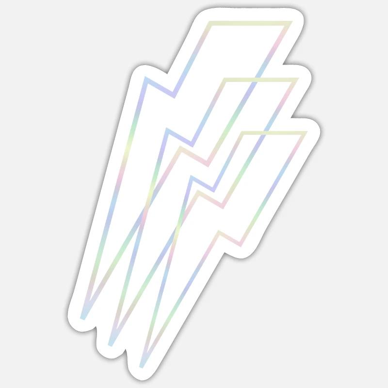 Blitz holographisch - Sticker Größe S (10 x 10 cm) - Mattweiß