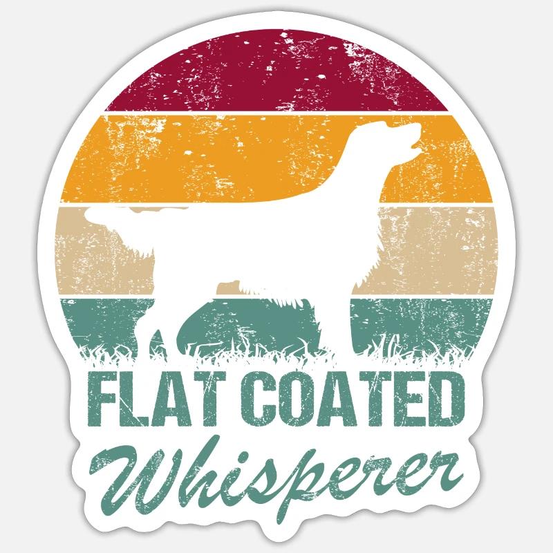 Flat Coated Retriever Flüsterer - Sticker Größe S (10 x 10 cm) - Mattweiß