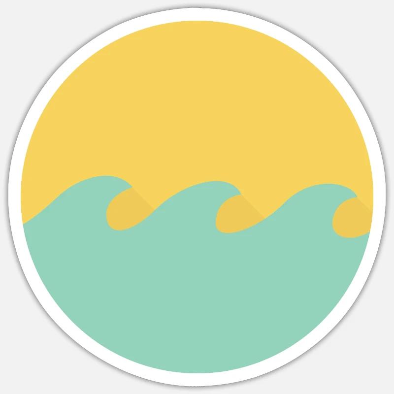 miami wave - Sticker size S (10 x 10 cm) - white matte