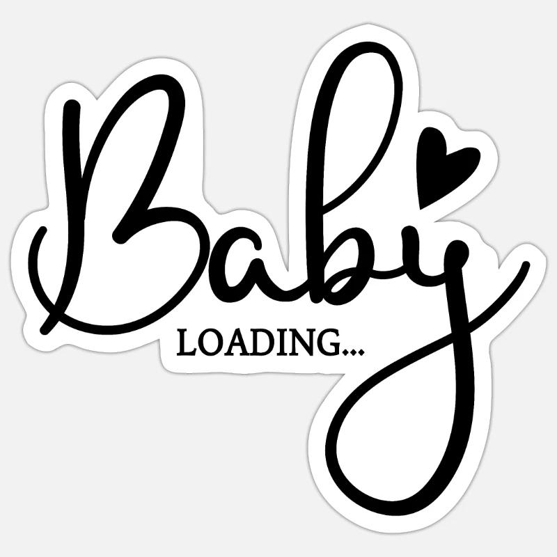 Baby Loading... - Sticker taille S (10 x 10 cm) - blanc mat