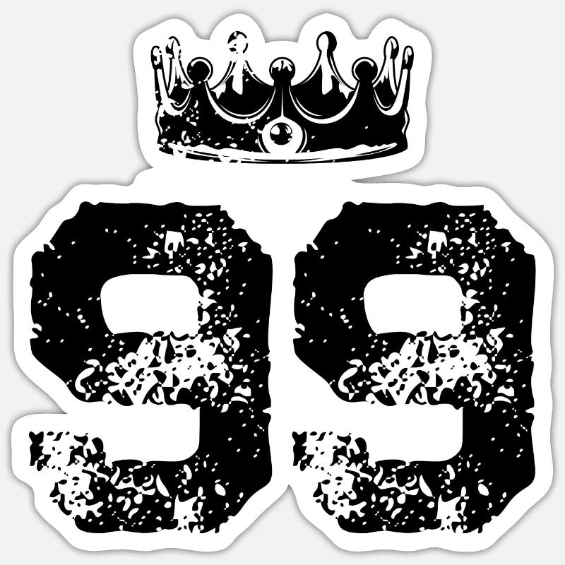 99 Couronne numérique - Sticker taille S (10 x 10 cm) - blanc mat