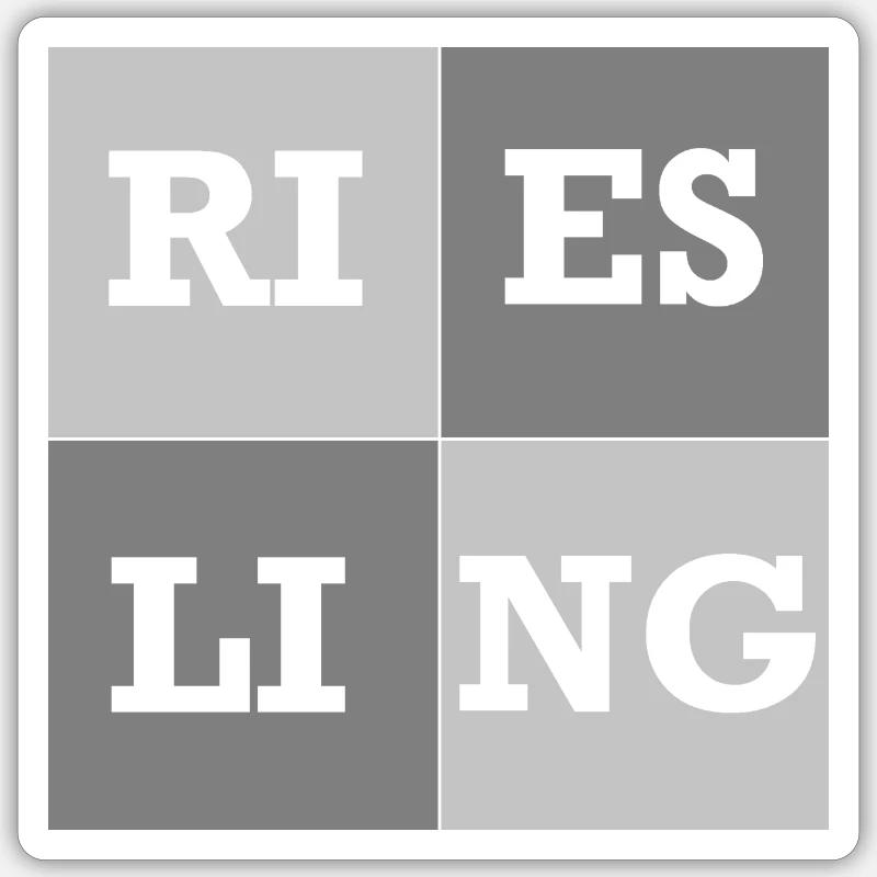 Riesling grau Sticker Größe S (10 x 10 cm)