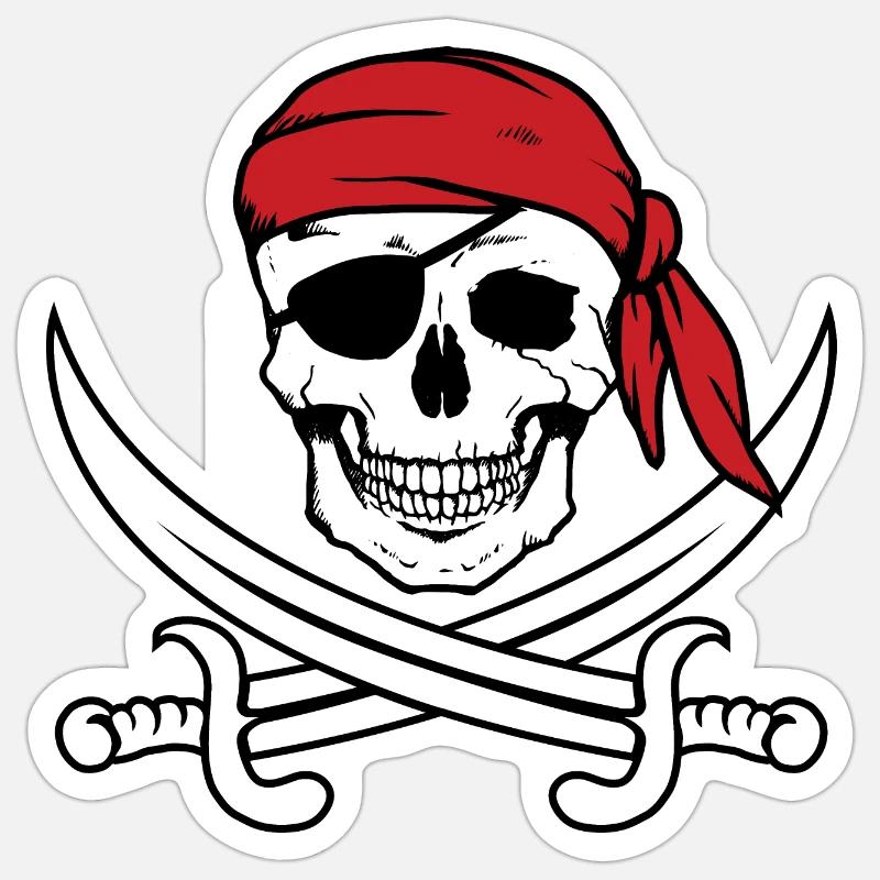 Pirate tête de pirate cache-oeil Sticker taille S (10 x 10 cm)