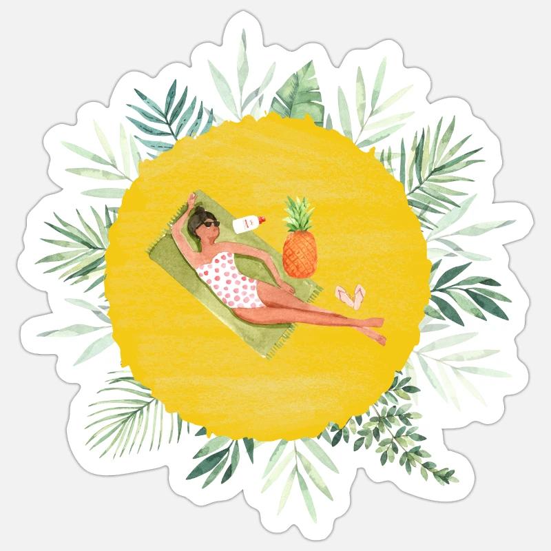 Sommerurlaub - Sticker Größe S (10 x 10 cm) - Mattweiß