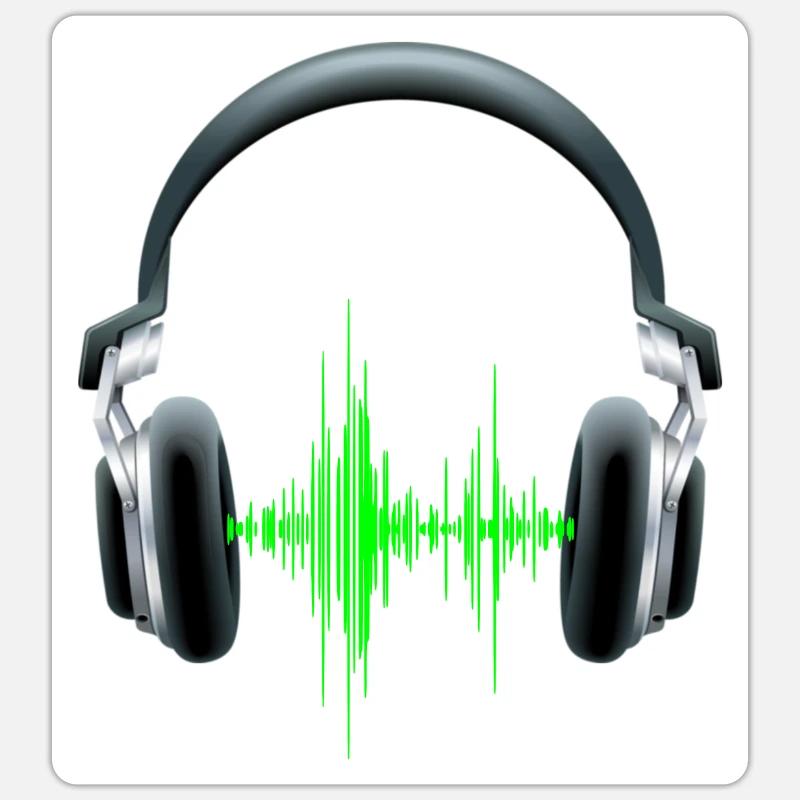 Les écouteurs DJ equalizer - Sticker taille S (10 x 10 cm) - blanc mat