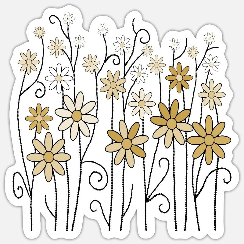 Fleur - Sticker taille S (10 x 10 cm) - blanc mat