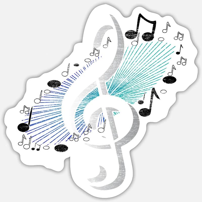 Clé de partition Mélodie choeur idée de cadeau Sticker taille S (10 x 10 cm)