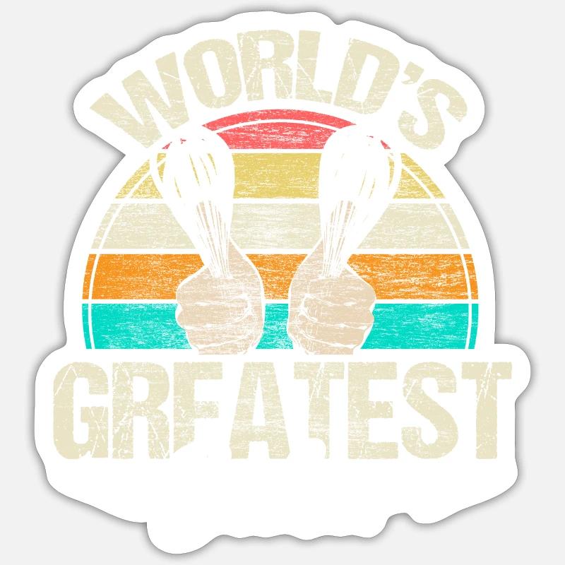 Backen Bäckerin Küche Geschenk - Sticker Größe S (10 x 10 cm) - Mattweiß
