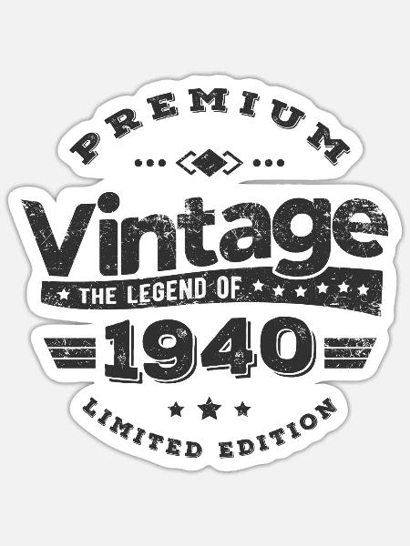 VINTAGE 1940 - Sticker Größe S (10 x 10 cm) - Mattweiß