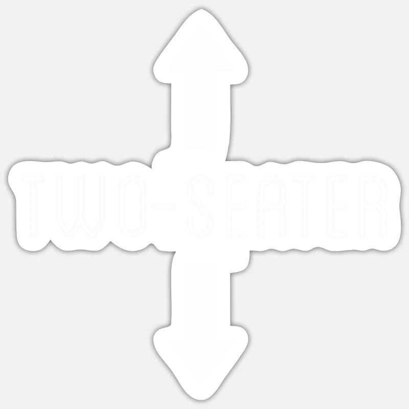 two seater - Sticker size S (10 x 10 cm) - white matte