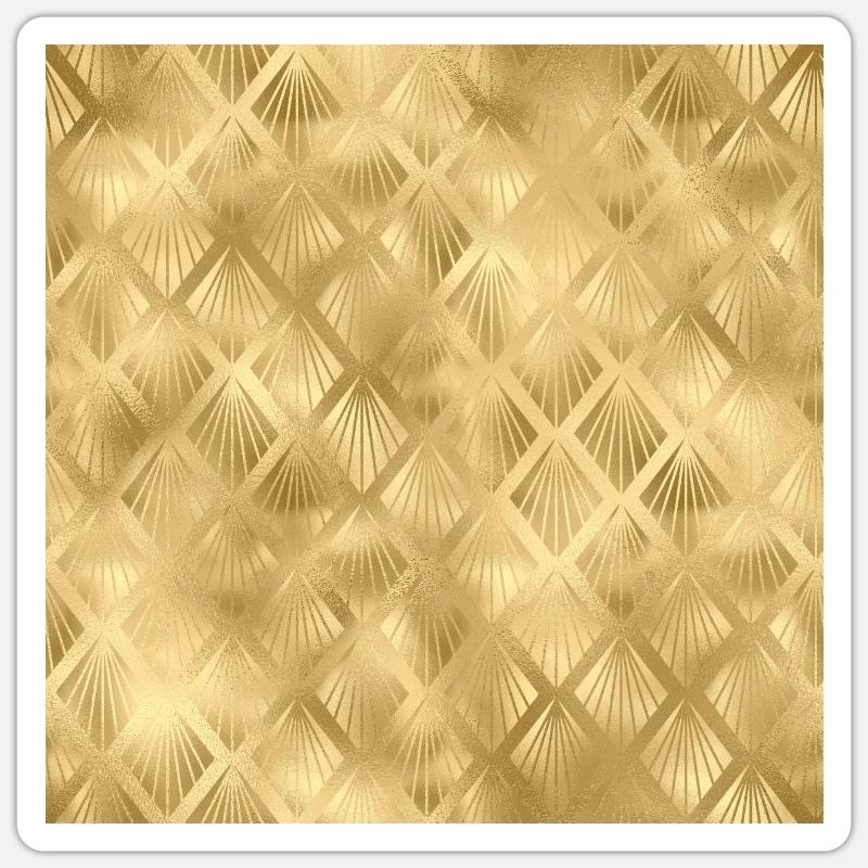 Gold Art Deco Pattern Sticker size S (10 x 10 cm)