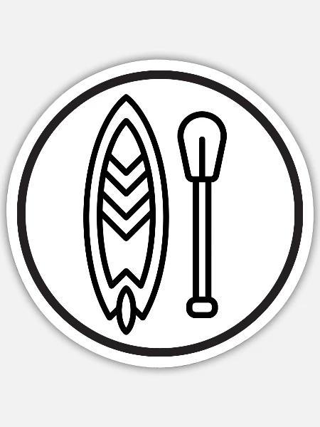 STAND UP PADDLE - Sticker Größe S (10 x 10 cm) - Mattweiß
