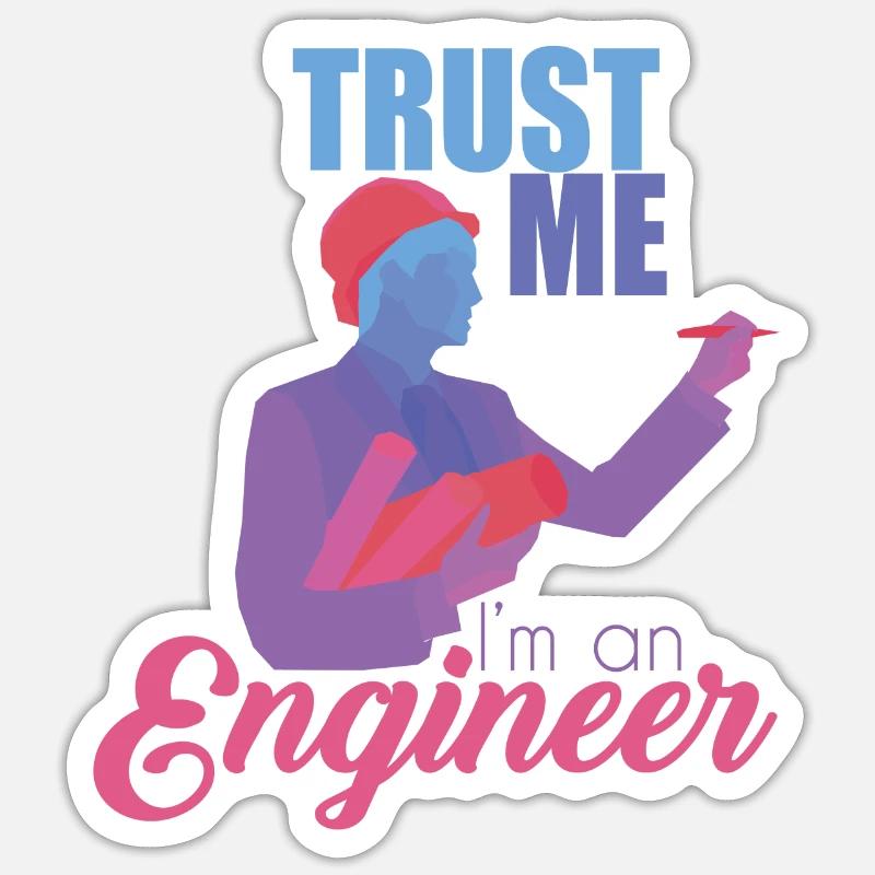 engineer - Sticker size S (10 x 10 cm) - white matte