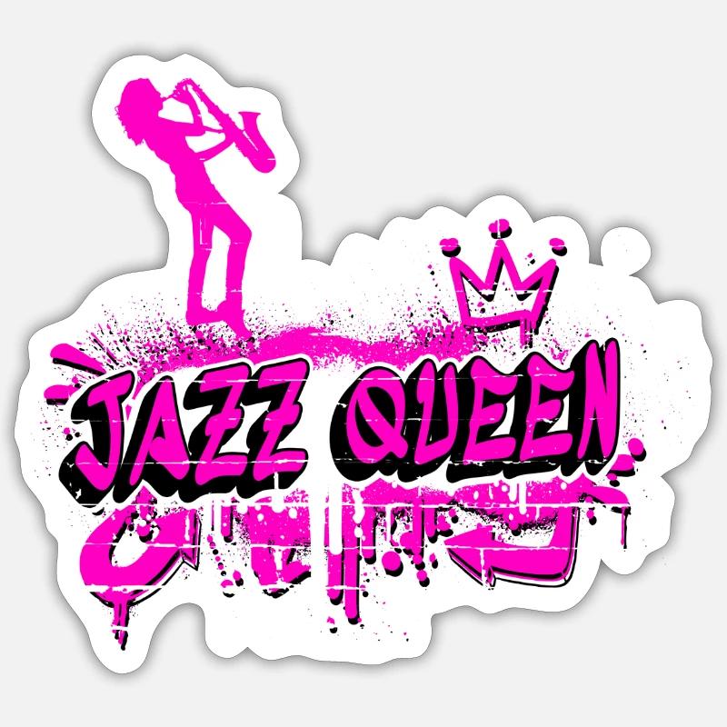 Jazz Queen Graffiti Design - Sticker size S (10 x 10 cm) - white matte