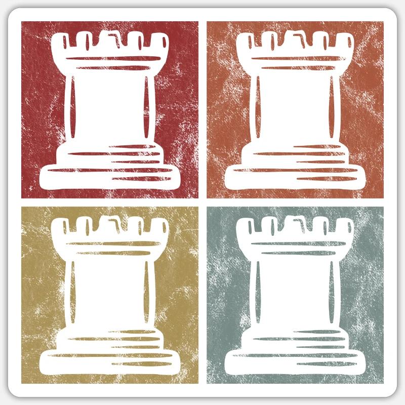 Jeu d’échecs Rétro Schachmatt Échecs Sticker taille S (10 x 10 cm)