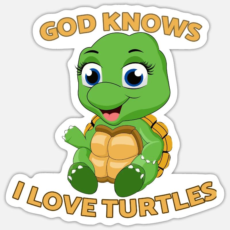 turtle sea turtle toad testudines - Sticker size S (10 x 10 cm) - white matte