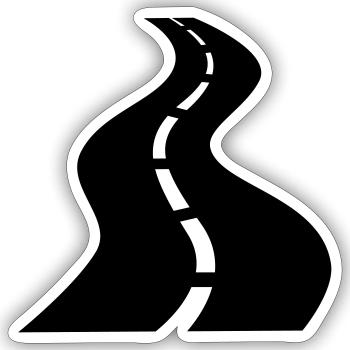 Route avec bande centrale - Sticker taille S (10 x 10 cm) - blanc mat - Devant
