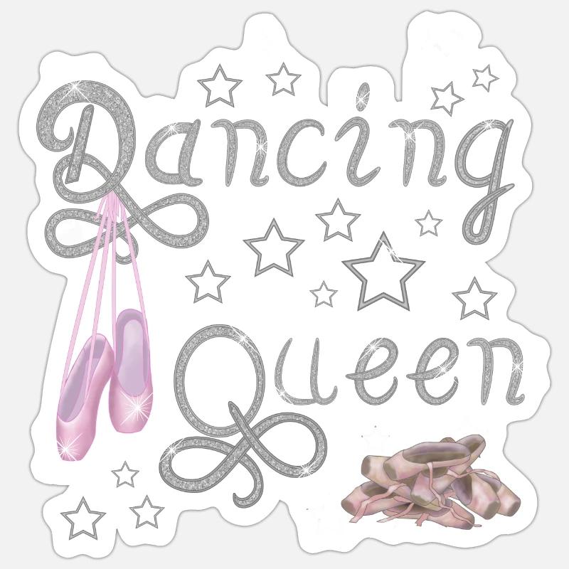 Dancing queen-Silver - Sticker taille S (10 x 10 cm) - blanc mat