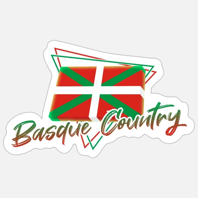 Pays basque - Sticker taille S (10 x 10 cm) - blanc mat