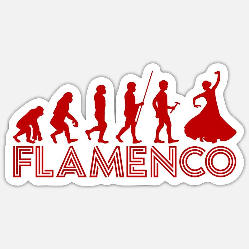 Flamenco Evolution 2 - Sticker Größe S (10 x 10 cm) - Mattweiß