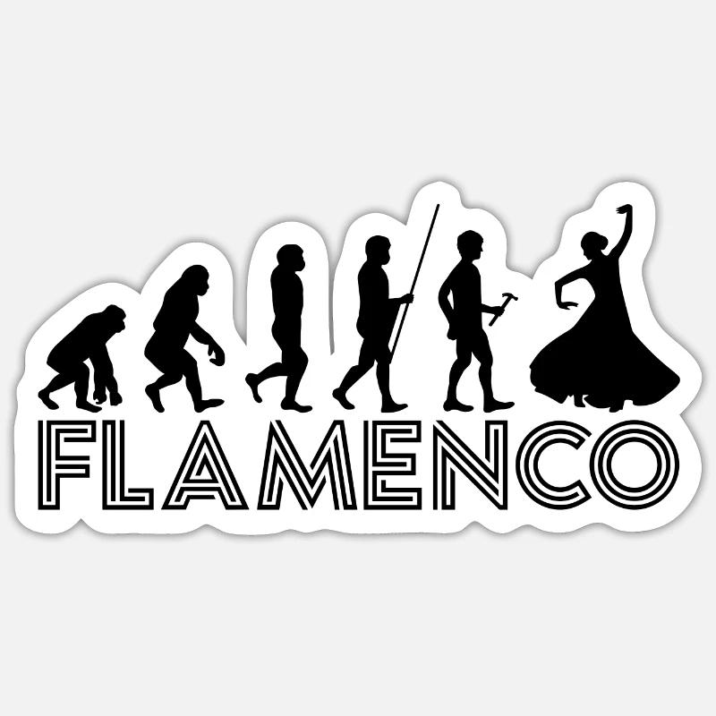 Flamenco Evolution 2 - Black - Sticker size S (10 x 10 cm) - white matte