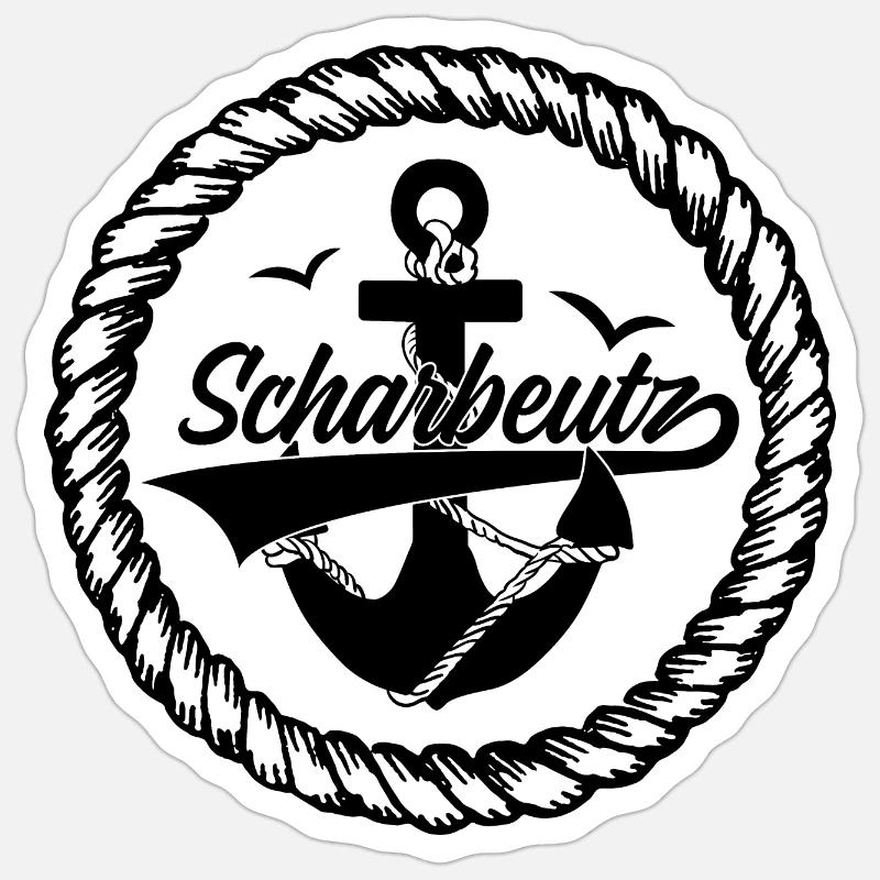 SCHARBEUTZ MER BALTIQUE CÔTE VACANCES - Sticker taille S (10 x 10 cm) - blanc mat