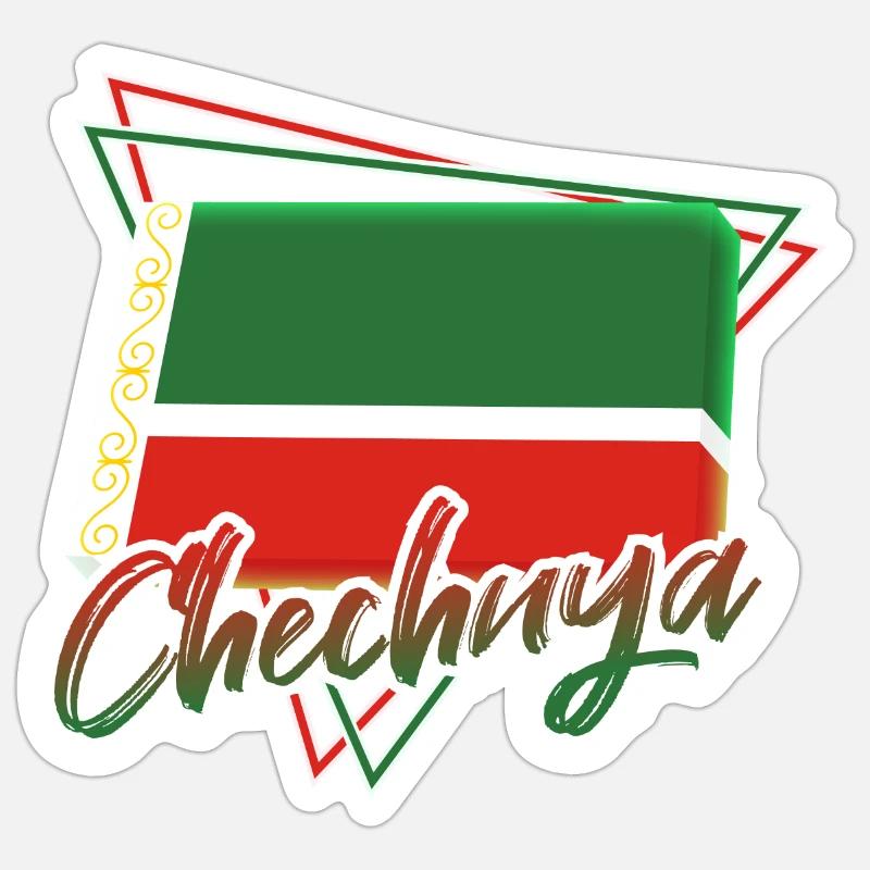Tschetschenien - Sticker Größe S (10 x 10 cm) - Mattweiß