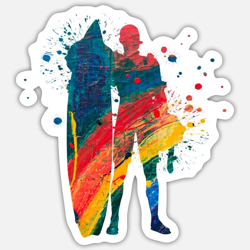 Surfing - Sticker Größe S (10 x 10 cm) - Mattweiß