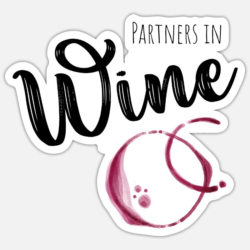 Partners in Wine - Sticker Größe S (10 x 10 cm) - Mattweiß