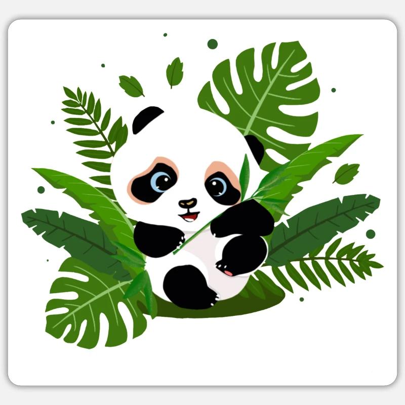 panda - Sticker taille S (10 x 10 cm) - blanc mat