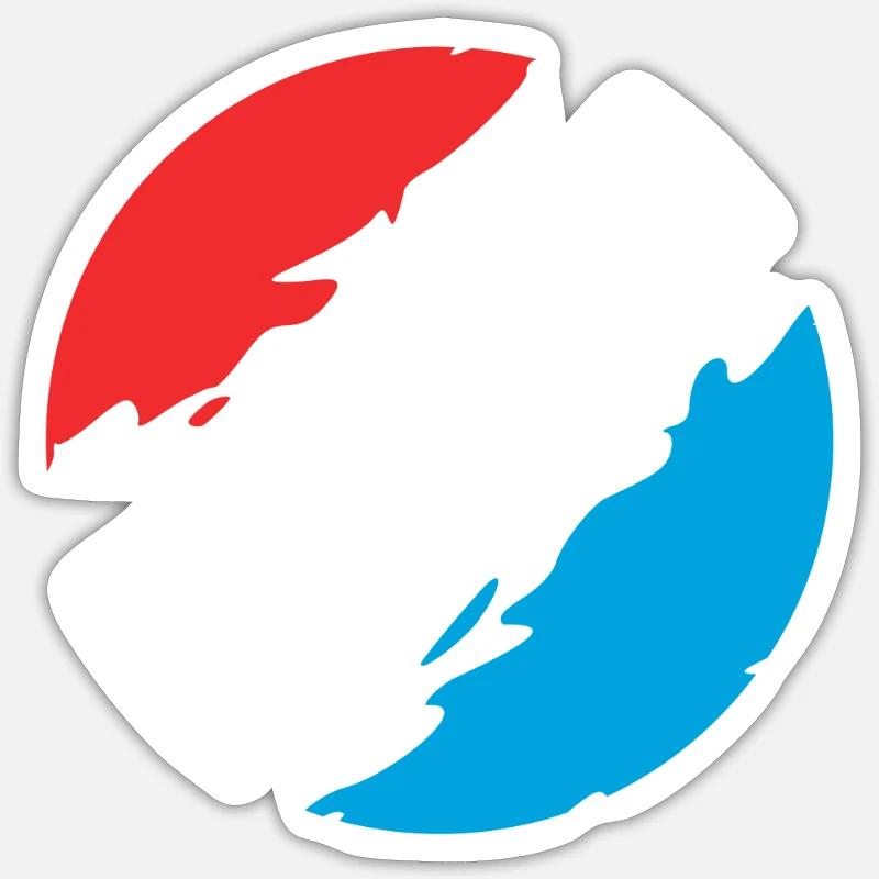 Luxembourg Couleurs drapeau drapeau - Sticker taille S (10 x 10 cm) - blanc mat