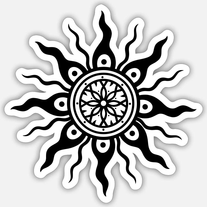 Sun Sun Wheel Midsummer - Sticker size S (10 x 10 cm) - white matte