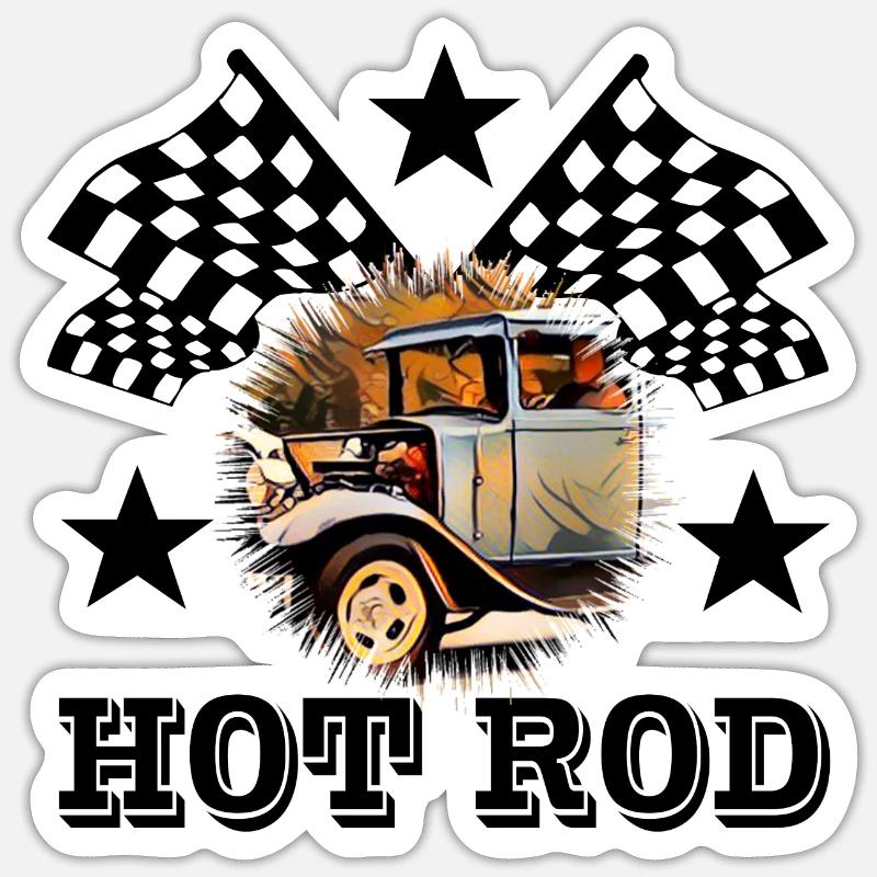 Hot Rod Naklejka rozmiar S (10 x 10 cm)