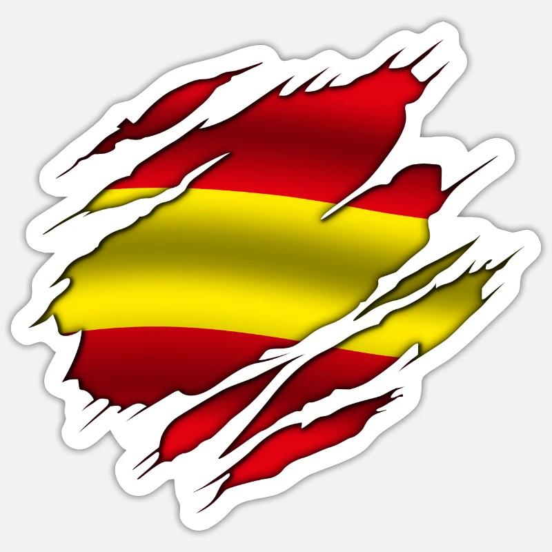 Spanien - Spanien - Spanien - Zerrissenes Design - Sticker Größe S (10 x 10 cm) - Mattweiß