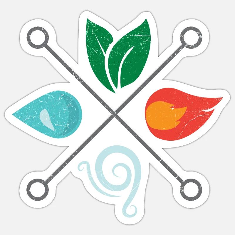Symbol Vier Elemente Erde Luft Luft Feuer Wasser Sticker Größe S (10 x 10 cm)