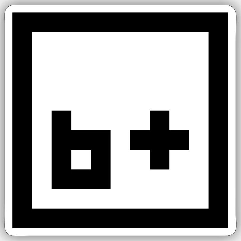 b plus Sticker Größe S (10 x 10 cm)