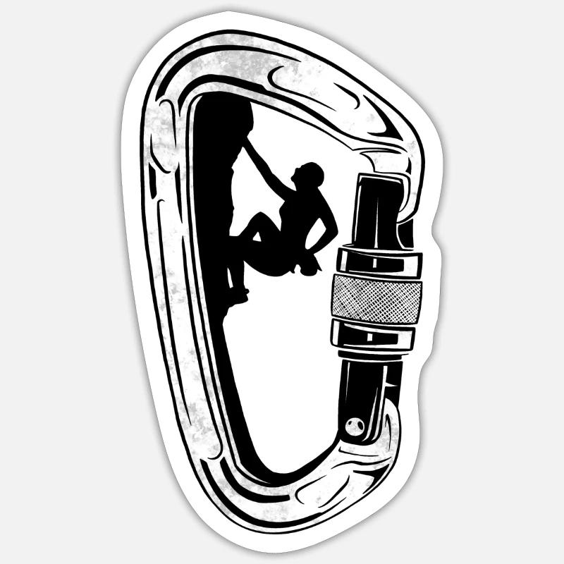 Karakton Klettern - Sticker Größe S (10 x 10 cm) - Mattweiß