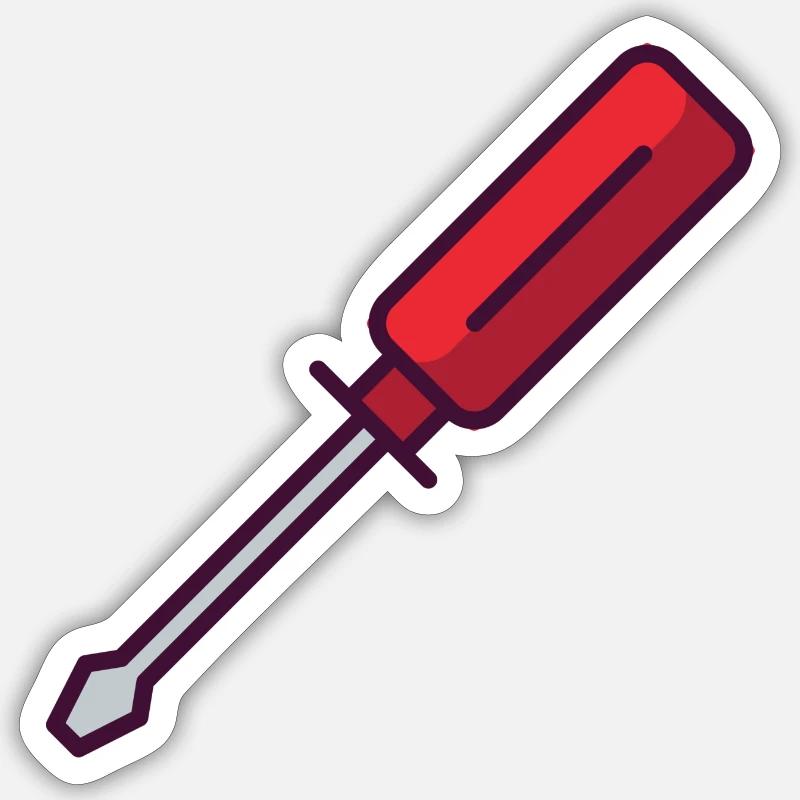Screwdriver - Sticker size S (10 x 10 cm) - white matte
