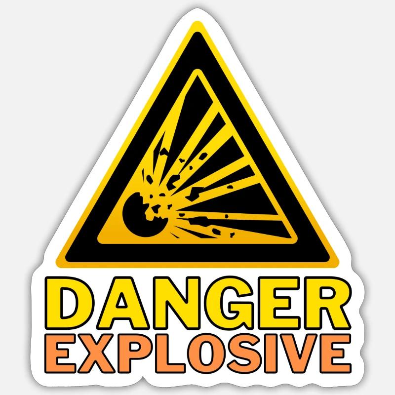danger explosif - Sticker taille S (10 x 10 cm) - blanc mat