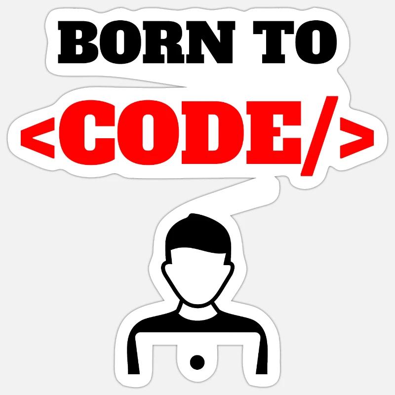 Born To Code Geborener Programmierer Software Geek Sticker Größe S (10 x 10 cm)