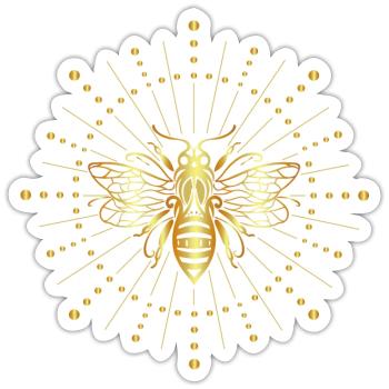 Biene Sonne Honigbiene - Sticker Größe S (10 x 10 cm) - Mattweiß - Vorne