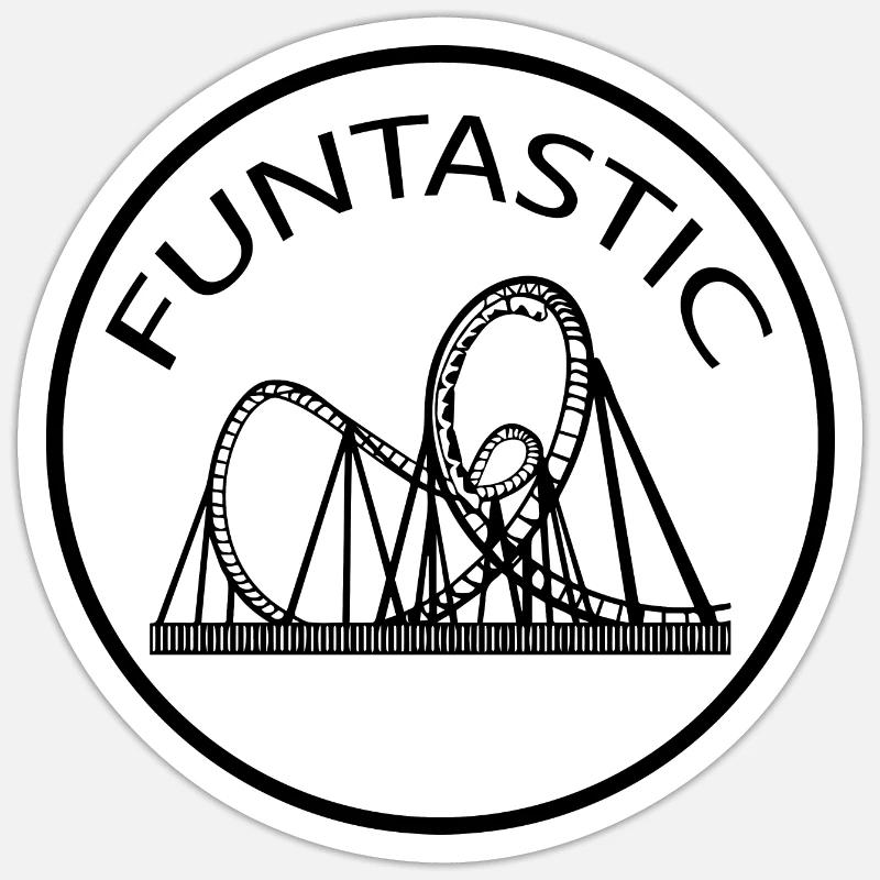 Rollercoaster Parc d’attractions - Sticker taille S (10 x 10 cm) - blanc mat