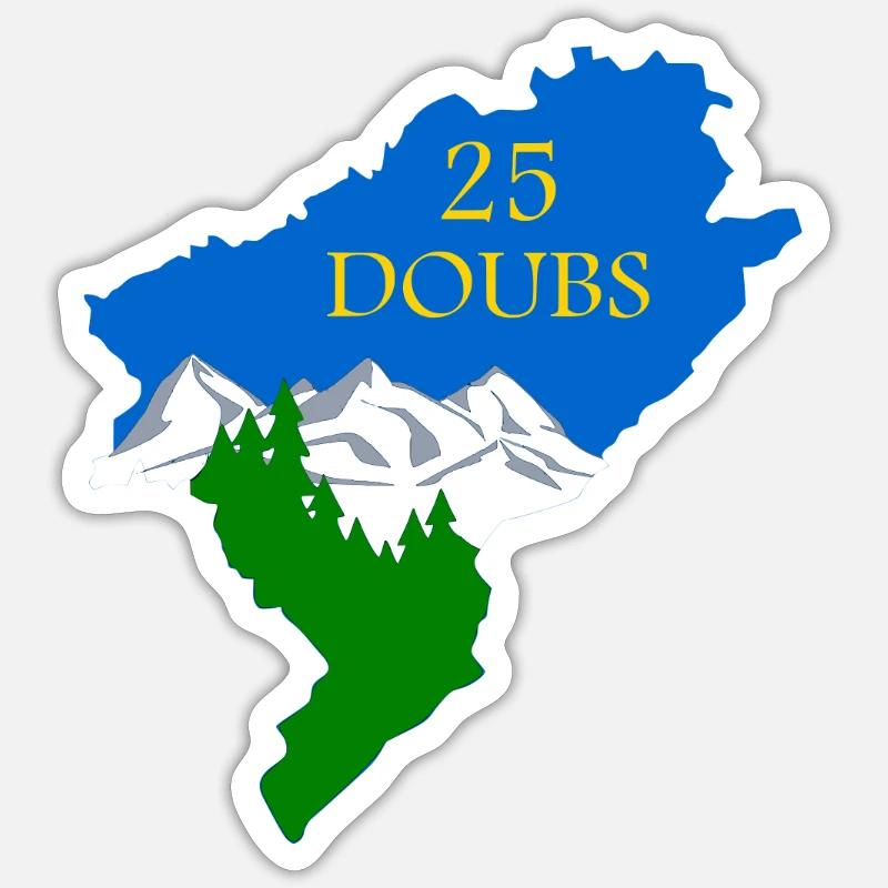 Doubs - Sticker taille S (10 x 10 cm) - blanc mat