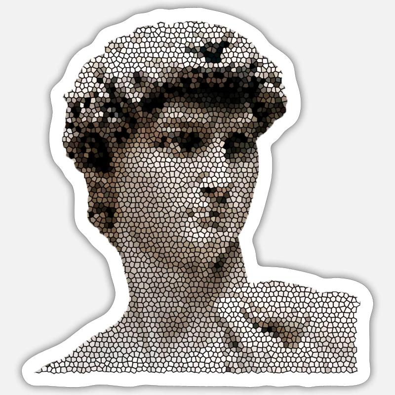 michelangelo david statut - Sticker size S (10 x 10 cm) - white matte