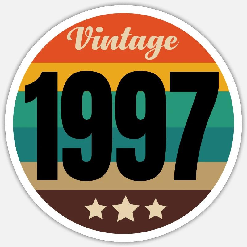 MILLÉSIME 1997 - Sticker taille S (10 x 10 cm) - blanc mat
